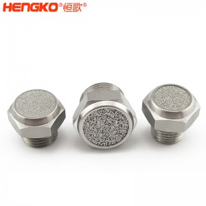 廠家直銷316不銹鋼燒結(jié)消聲器耐高溫降噪，粉末燒結(jié)氣動元件可按需定制