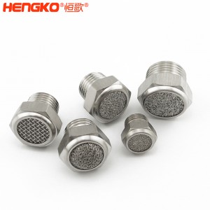 專業(yè)定制燒結(jié)不銹鋼平頭錐形消聲器工業(yè)除塵消音降噪氣動(dòng)元件，應(yīng)用于鼓風(fēng)機(jī)