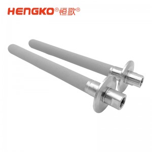 316食品級不銹鋼粉末燒結(jié)曝氣石_過濾1/4NPT內(nèi)螺紋連接3微米過濾器