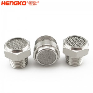 專業(yè)定制燒結(jié)不銹鋼平頭錐形消聲器工業(yè)除塵消音降噪氣動(dòng)元件，應(yīng)用于鼓風(fēng)機(jī)