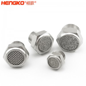 廠家直銷316不銹鋼燒結(jié)消聲器耐高溫降噪，粉末燒結(jié)氣動元件可按需定制